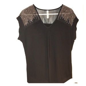 Black Blouse with Pink and Silver Studs